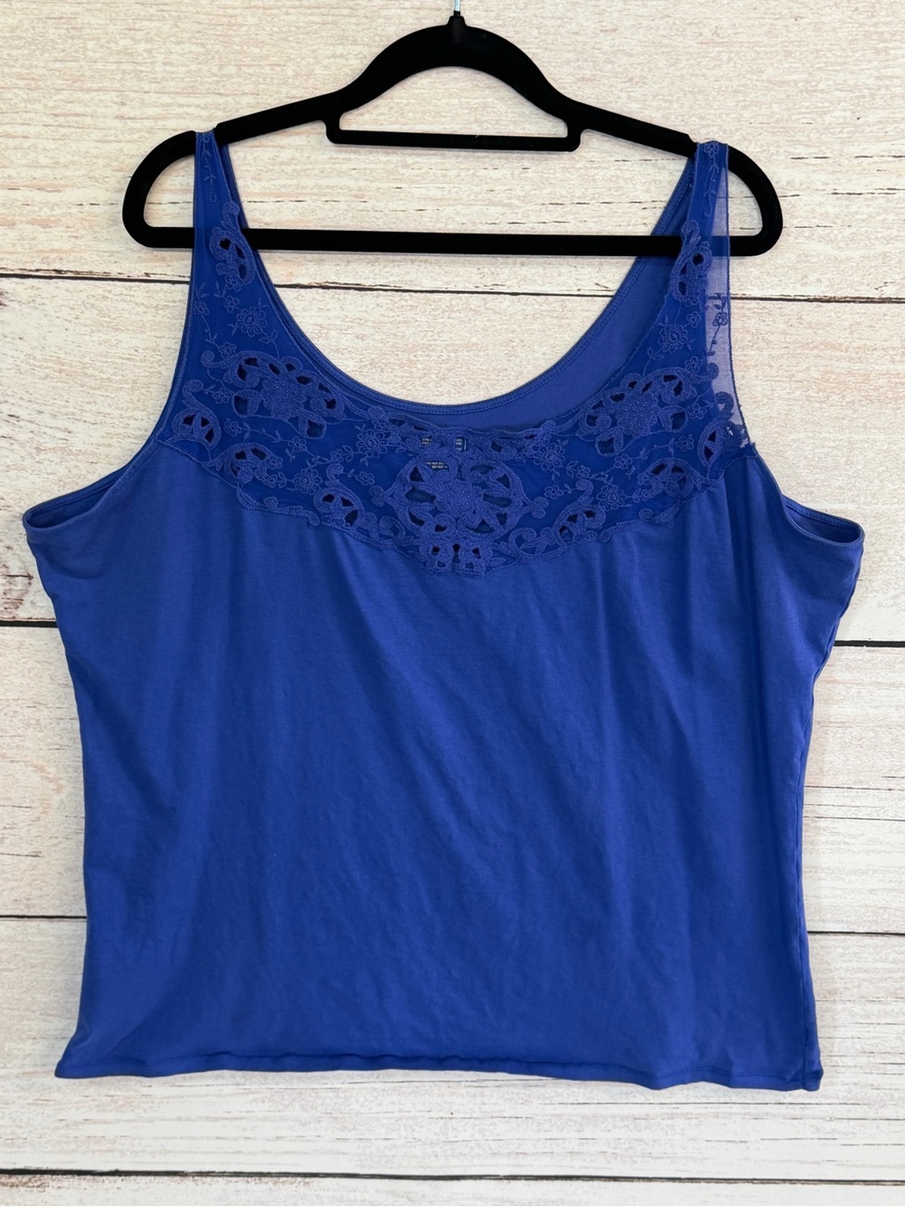 Old Navy Royal Blue Lace Yoke Tank Top